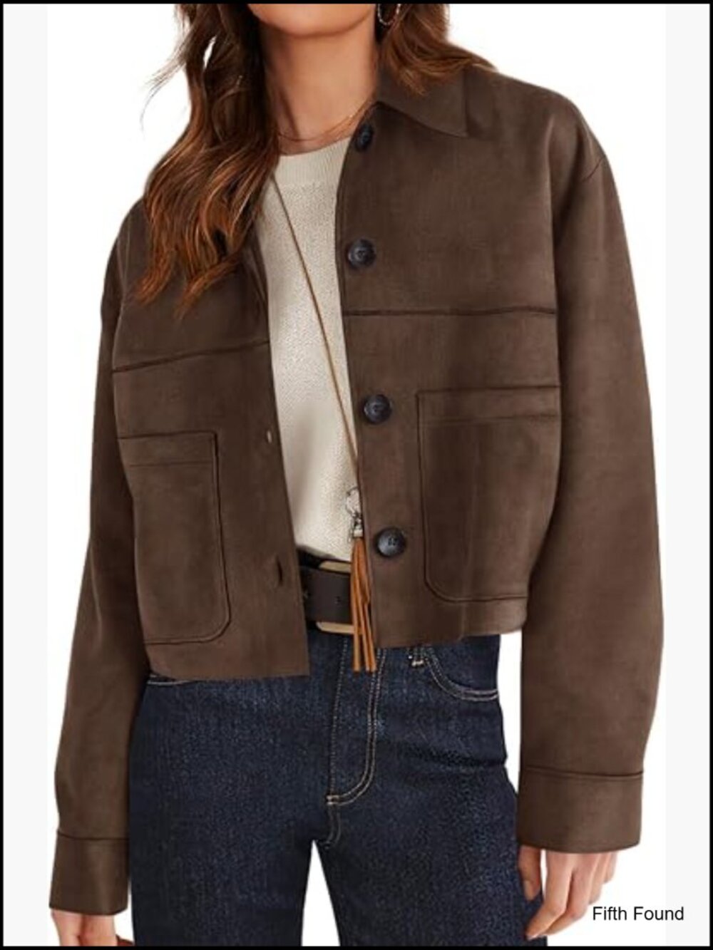 Faux Suede Cropped Jacket Casual Lightweight Fall Winter Coat Trendy